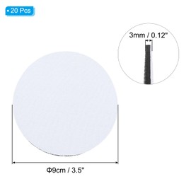 PATIKIL 3.5in Sublimation Coasters Blanks, 20pcs White Round Coasters, Polyester, Rubber Material
