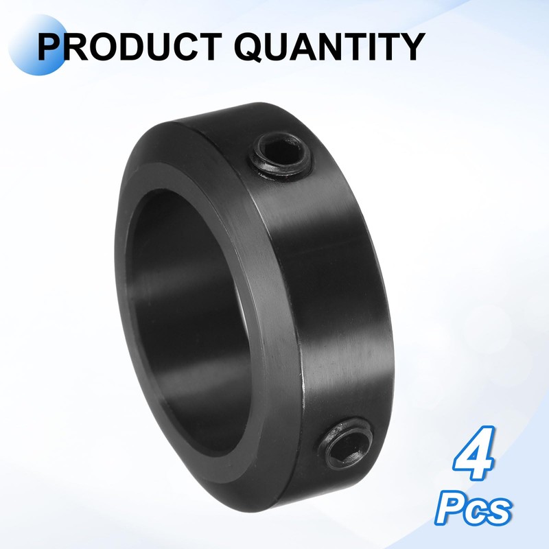 uxcell 4pcs Set-Screw Collars 25mm Bore, 1045 Steel Shaft Collars,