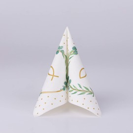 Mank Airlaid Napkins, Perfect for Catering and Celebrations, Textile-like and Absorbent, Pack of 50 Eucalyptus, Heart, Chalice, Fish | Wedding Napkins (33 x 33 cm Fish)