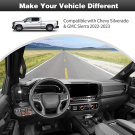 Dash Control Knob Trim Kit for 2022-2025 Silverado 1500 LT & Up, for 2024-2025 2500HD/3500HD LT & Above, Switch Knob Covers for Chevy Silverado Interior Accessories