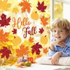Whaline 6 Sheets Fall Window Clings Sparkly Autumn Pumpkin Maple