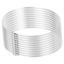 sourcing map 12 Inch 304 Stainless Steel Duct Clamps, 10 Pcs Adjustable Hose Clamps with Worm Gear Pipe Clamp Air Duct Clamp for Flexible Ducting Heating Cooling Exhaust Ventilation