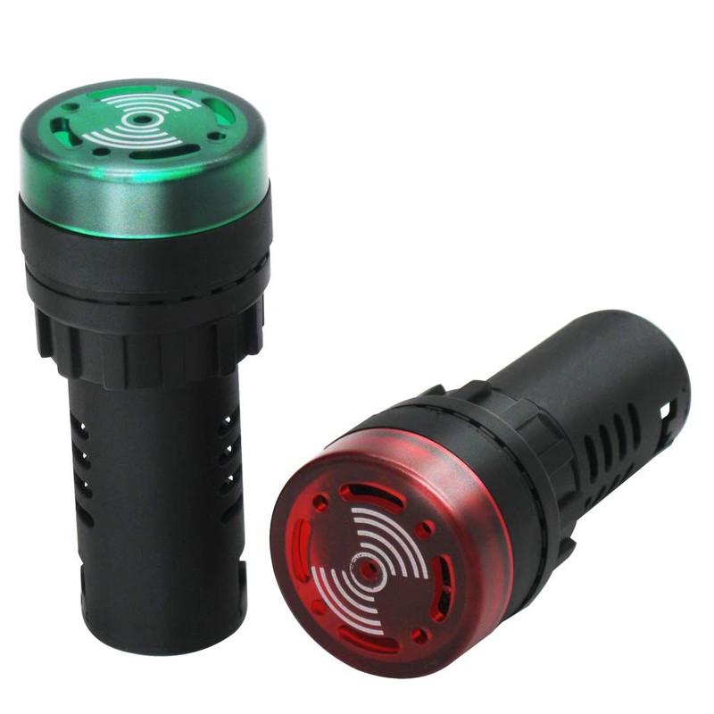 mxuteuk 3Pcs 22mm 110/120V Buzzer with LED Lndicator Light Flash