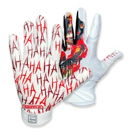 Battle Sports Krazy Klown Wide Receiver Football Gloves - Ultra Grip Gloves for Adults, Large