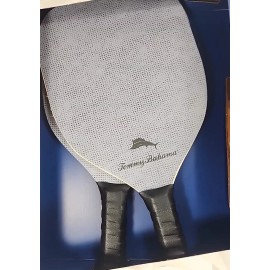 Tommy Bahama New Tommy Bahama Pickleball Set 2- Grey Wooden Paddles 2-Yellow Game Balls
