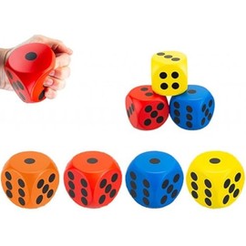 PMS 549163 Squishy Dice Stress Relief Toy-5.5cm (1 Count) -Assorted Colors, Multicolor