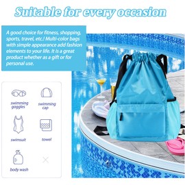 Bwetomk Drawstring Backpack Sports Gym Bag with Shoes Compartment Pocket, Durable Sports Ball Bag PE Bags, Water-Resistant String Backpack Cinch for Women Men Travel Beach School Swimming and Climbing