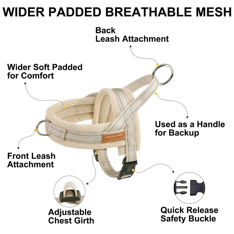 BEAUTYZOO Dog Harness for Small Dogs, No Pull Dog Harness
