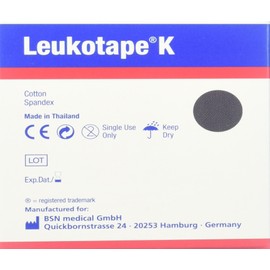 LEUKOTAPE K 2 Inch X 5.4 Yard, Black (Pack of 5)