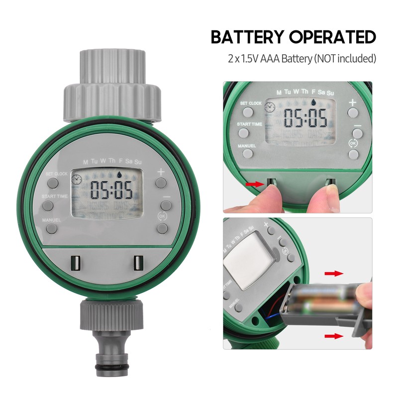 Lepmerk Digital Automatic Watering Timer Programmed Garden Irrigation Timer Battery
