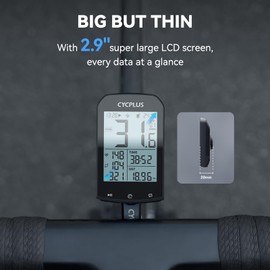 CYCPLUS Bicycle Computer GPS Wireless, 2.9 Inch Screen ANT+ Bicycle Computer GPS with Bluetooth Function. Bicycle Speedometer Speed/Cadence Sensor Cycling Mount 3 in 1 Packed
