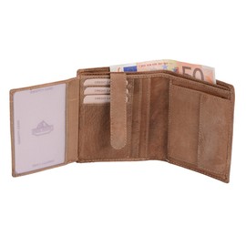 Avanco Men's Leather Trifold Wallet 11 x 12 cm Light Brown