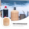SUPVOX Rattan Gas Canister Cover Outdoor Camping Protector for Flat