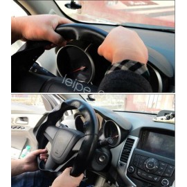 CHUSYYRAY Cubierta cuero negro for volante coche PU Universal Fit 38cm/15 pulgadas 1Kit