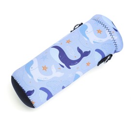 AMARY 750ML Neoprene Water Bottle Carrier Bag with Adjustable Shoulder Strap,Insulated Water Bottle Cover for Stainless Steel/Glass/Plastic Bottles 24OZ (Whale)