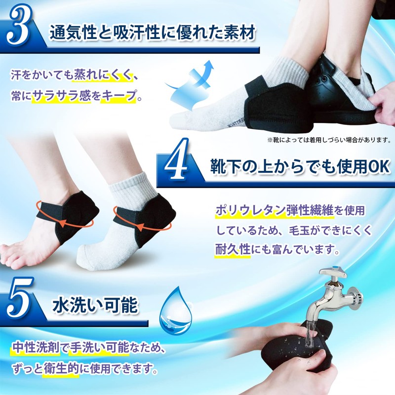 【理学療法士推薦】 かかとサポーター かかと保護 衝撃吸収 立ち仕事 スポーツ かかとケア 靴ずれ防止 クッション テーピング