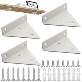 Pack of 4 Floating Shelf Brackets, Triangle Shelf Brackets, Metal Shelf Bracket, Hidden Shelf Bracket, Heavy Duty Shelf Bracket for Stable Load Capacity, Wall Mounting