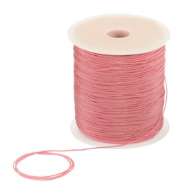 QUARKZMAN 1 mm Nylon String Cord 305 Yards Nylon Satin String Bracelet String Chinese Knotting Cord Beading Thread for Jewellery Making Braided Necklaces Macrame Trim Craft Orange Pink