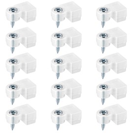 Pack of 15 Glass Retainer Clips with Screws, Cupboard Glass Holders, Storm Window Clips, Window Grille Retainer Clips, for Windows, Doors and Cabinets