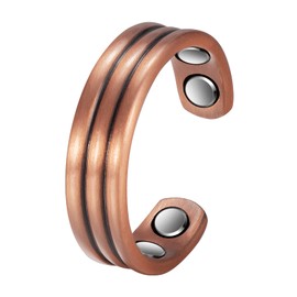 Wollet Copper Ring for Women, Pure Copper Magnetic Ring with Magnet (CPR-0013Q)
