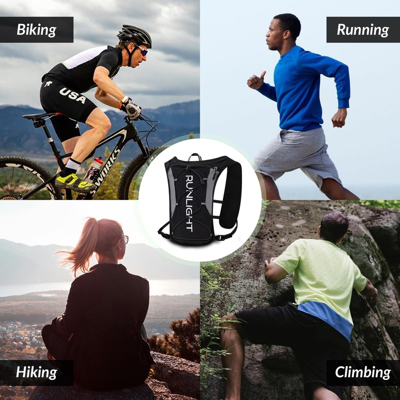 Running Vest Women Men,ight Reflective Hydration Vest Pack with 1500ml