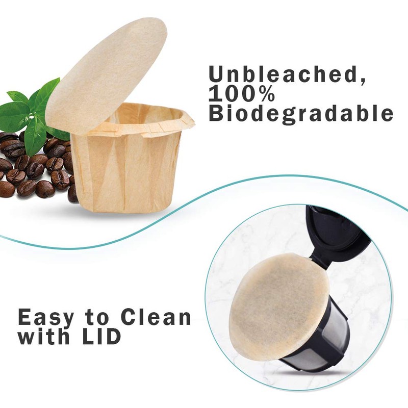 2 Reusable Keurg Cups & 300 Unbleached Keurg Coffee Pods