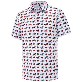 Men's Funny Golf Polo Shirts Short Sleeve Performance Moisture Wicking Quick Dry Golf Polo Shirts for Men