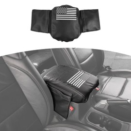 RT-TCZ - Funda para reposabrazos de consola central con bolsa de almacenamiento, cubierta de consola de piel sintético, accesorios JK para Jeep Wrangler JL JLU y Gladiator JT Sahara Sport Rubicon 2018-2023