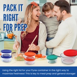 Replacement Lids for Pyrex Containers (1) 1-Cup (2) 2-Cup (2) 4-Cup (1) 7-Cup (2) 3-Cup (1) 6-Cup Round Rectangle (Green)