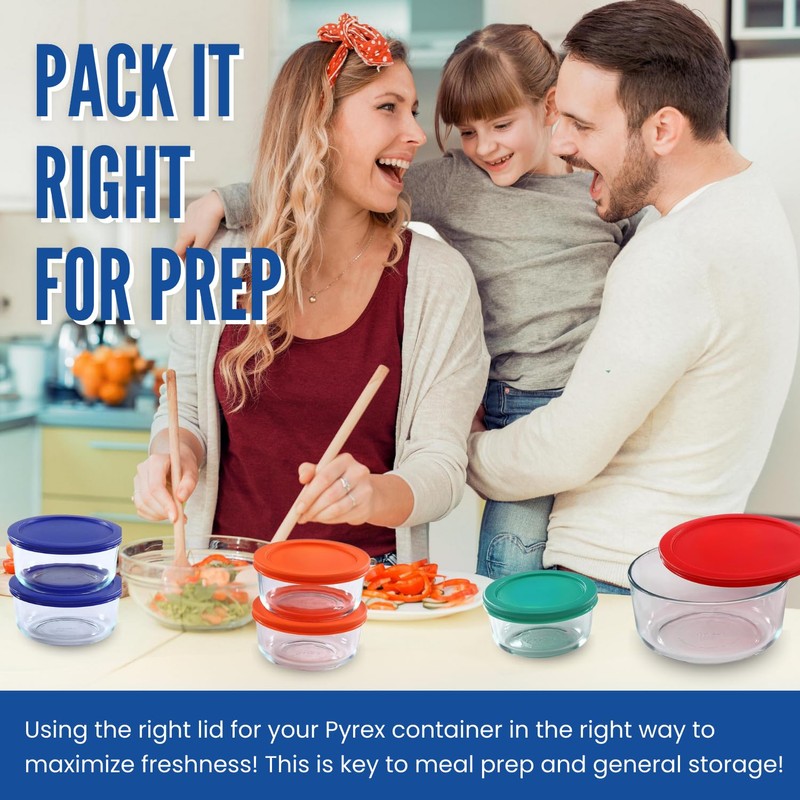 Replacement Lids for Pyrex Containers (1) 1-Cup (2) 2-Cup (2)