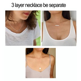 YANCHUN Choker Necklace Layered Stacked Necklace for Women Trendy Dainty Star Heart Circle Chokers Necklacs Christmas Gifts Stocking Stuffers for Women