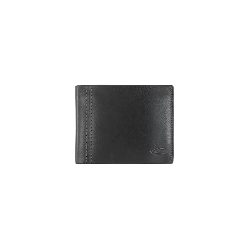 camel active Bilbao Men's RFID Horizontal Leather Wallet, Medium, black,