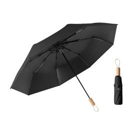 erised's bifrost Minimalist Nordic Style Small Sun Protection for Folding Umbrella 8 Ribs Travel Outdoor UV Protection Wooden Handle Suitcase Compact Pocket Umbrella Women and Children, black