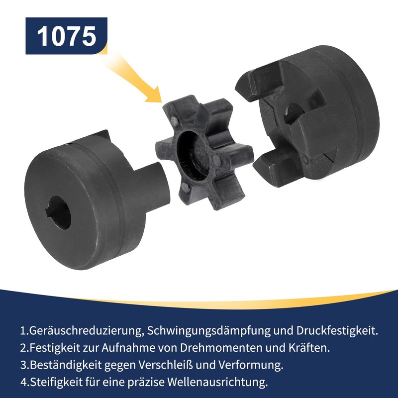 uxcell 7/8" to 7/8" L075 Flexible 3-Piece L-Jaw Coupling Coupler