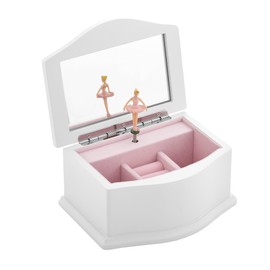 THINGS REMEMBERED Engraved White Ballerina Musical Jewelry Box (Free Customization), Plays Swan Lake Music, Customized Gift for Girls