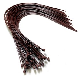 Cable Ties - 450mm x 4.8mm - 17.7" Extra Long Tie Wraps - Nylon Zip Ties (50, Brown)