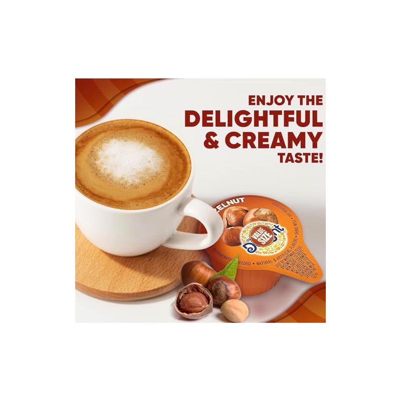 Hazelnut Coffee Creamer Singles, 192 Creamer Singles Included Great for
