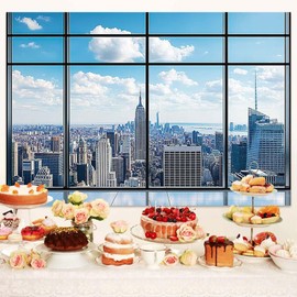 10X8ft Office Photo Backdrop Photography Background for Video Conference, Podcast Window Zoom Backdrops for Home Office Photo Booth Prop Decorations Wall Decor Tablecloth