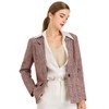 Allegra K Women's Notched Lapel One Button Boyfriend Blazer Suit