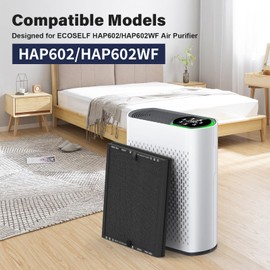 HAP602 Replacement Filter Compatible with ECOSELF HAP602/ HAP602WF Air Purifier, 3-Stage Filter Repacement, 2 Pack