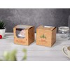 Shallive Christmas Kraft Pre-assembled Cupcake Boxes Individual with Window and