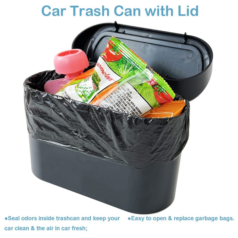 Kitbest (2 Pack Car Trash Can Bin with Lid, 120