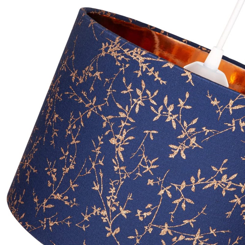 Modern Navy Midnight Blue Cotton Fabric 12" Lamp Shade with