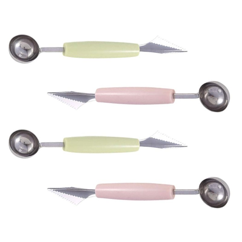 Hoshen 4-Piece Stainless Steel Fruit Excavator, Watermelon Digger, Fruit Ball