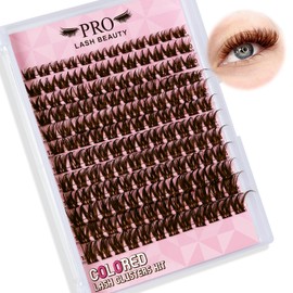 Brown Lash Clusters 144 Pcs Brown Eyelash Clusters Colored Lash Clusters 8-18 Mixed Natural Cluster Eyelash Brown Lash Extensions Super Thin Band And Reusable Soft & Comfortable (P6-Brown,D-8-18mix)