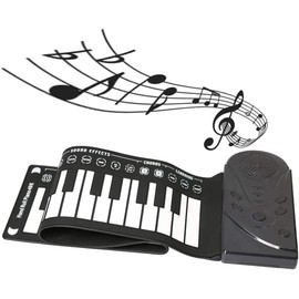 Roll Up Piano 49 Keys Portable Electronic Piano for Beginners, Flexible Foldable Roll Up Educational Electronic Digital Music Piano Keyboard with Recording (49keys)
