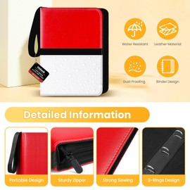 Hoiock Card Binder 1080 Pockets Trading Card Binder with 60 Removable Sleeves 9 Pockets Trading Card Binder Zip Card Collection Binder Album Suitable for baseball Sports Cards and Game Cards