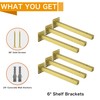 EZYDECOR 6 Pcs Gold Shelf Brackets Heavy Duty Brackets for