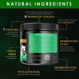 Deluxe Naturals Probiotics for Dogs | All-Natural Dog Probiotic Supplement with Enzymes, Prebiotics, Pumpkin | Promote Digestive Health, Improve Allergy & Immunity, 90 Count (Pack of 1)