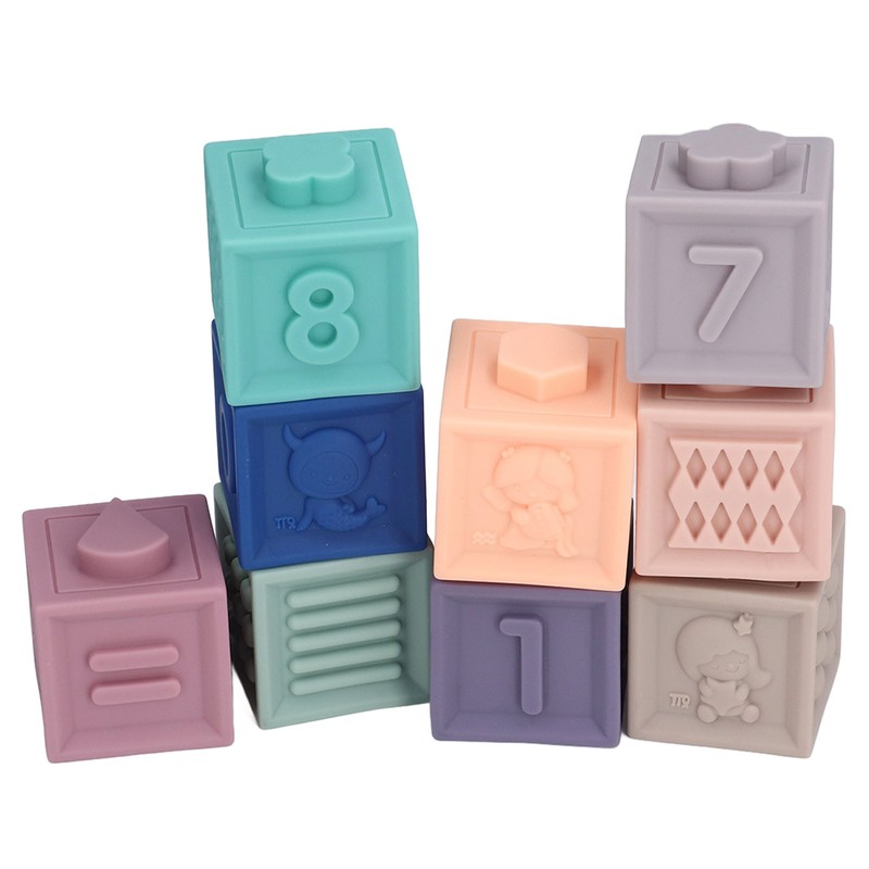 Soft Rubber Blocks Babies Children Chewing Silicone Early Childhood Educational